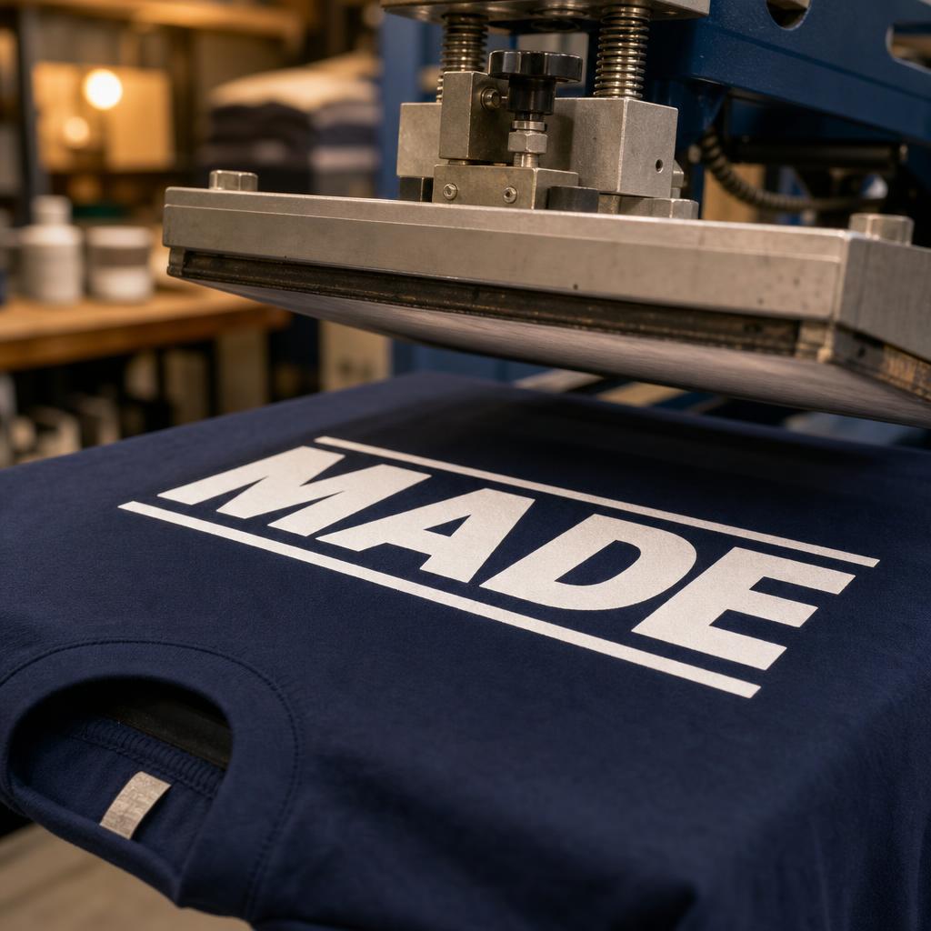 T-shirt printing workshop producing club merch